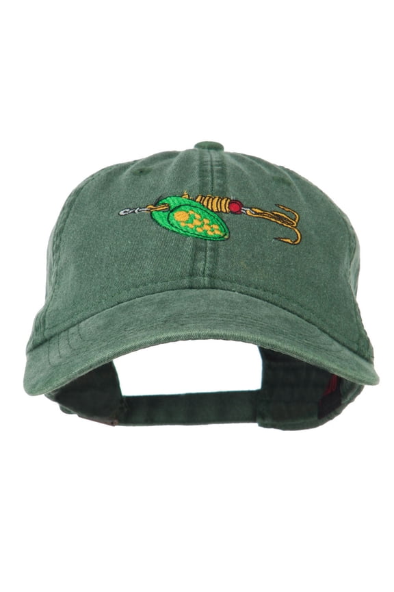 Fishing Green Spinner Embroidered Washed Cap - Dark Green OSFM