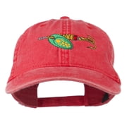 Fishing Green Spinner Embroidered Washed Cap - Red OSFM