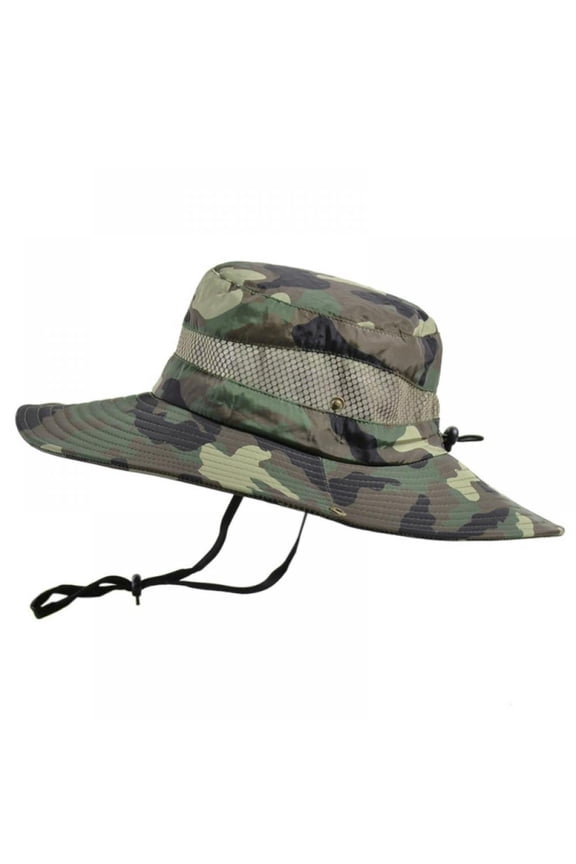 Fishing Hat Breathable Wide Brim Boonie Hat Outdoor Waterproof UPF 50+ Sun Protection Mesh Sun hat for Travel Cycle