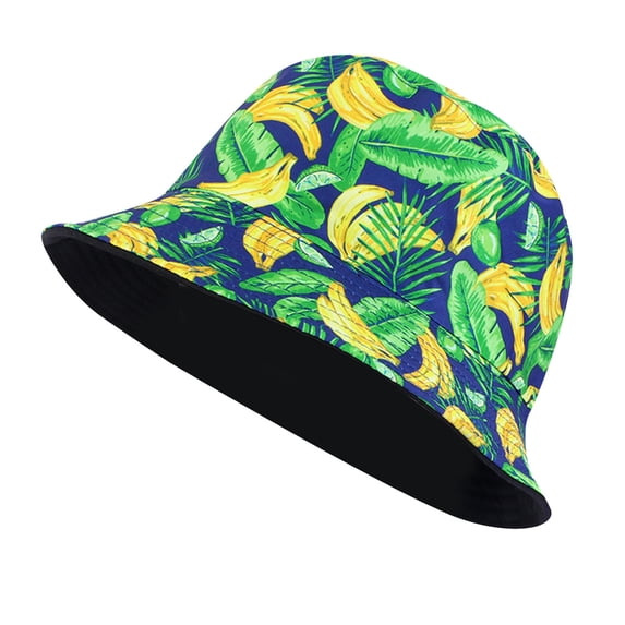 Fishing Hat CQXIDFH Printed Pattern Reversible Bucket Hat, Breathable Outdoor Sunscreen Cap for Adult Daily Activities, Baseball Caps (Navy, One Size)