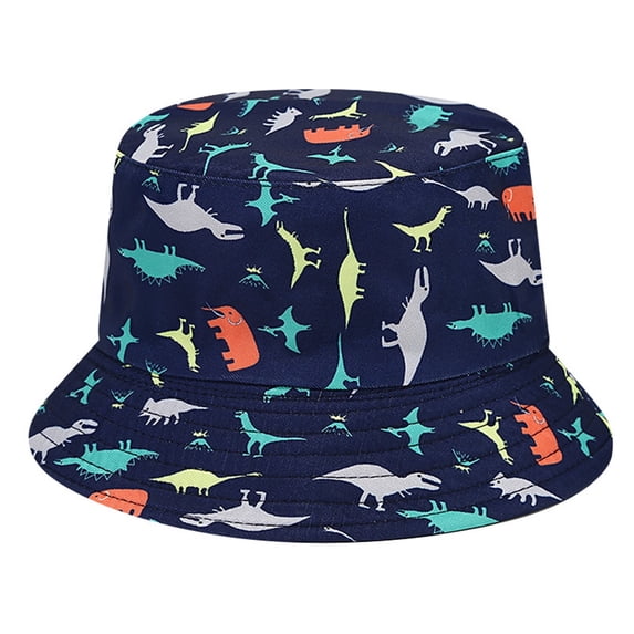 Fishing Hat CQXIDFH Unisex Reversible Double Sided Bucket Hat, Cotton Twill Canvas Sun Cap, Outdoor Fishing Travel Headwear, Sun Hats (Navy, One Size)
