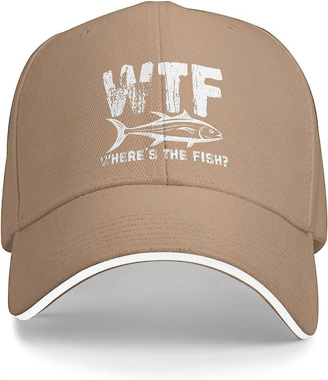 Fishing Hat Cap WTF Where's The Fish Cap for Men Baseball Cap Cool Hats  