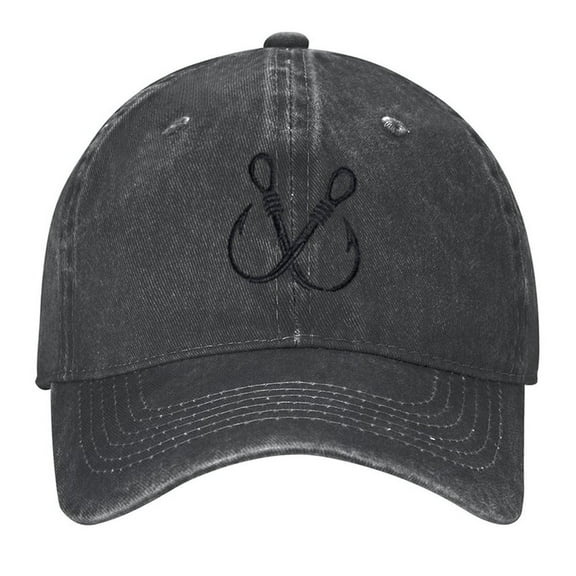 Fishing Hat Fishing Hook Hat Print Vintage Wash Dad Hat Adjustable Curved Brim Baseball Cap,Made In USA,Casual Outdoor Sports Fishing Cap for Men and Women