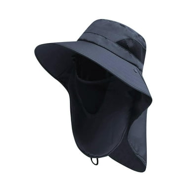 Fishing Hat For Men & Women, Outdoor Uv Sun Protection Wide Brim Hat With Face Cover & Neck Flap For Hiking Beach Hats Navy