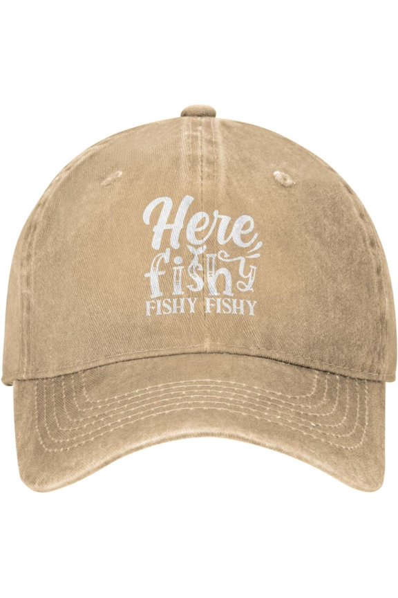 Fishing Hat Here Fishy Fishy Fishy Hat Men Dad Hats Adjustable Hat