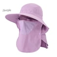 thumbnail image 1 of Fishing Hat for Men and Women - Outdoor Wide Brim Sun Hat with Face Cover and Neck Flap for Summer Hiking, Beach, Garden, and Camping - Packable Outdoor Sun Hat (Purple-C), 1 of 4