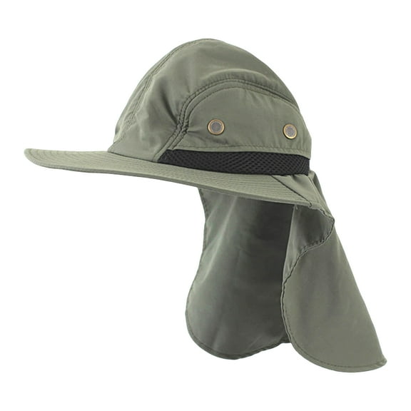 Fishing Hat Neck Flap Adjustable Sun Protection Quick Dry Wide Brim Unisex Mountaineering Cap for Outdoor