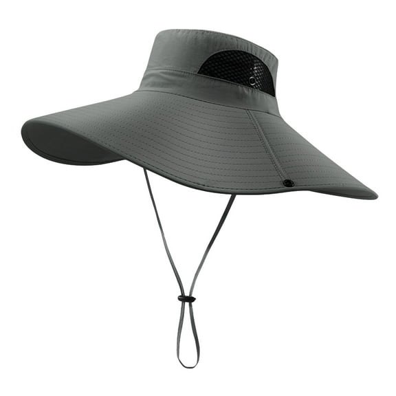 Fishing Hat Quick Dry Adjustable Drawstring Wide Brim Super Soft Anti-UV Polyester Breathable Men Mountaineering Cap for Outdoor