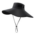 thumbnail image 1 of Fishing Hat Quick Dry Adjustable Drawstring Wide Brim Super Soft Anti-UV Polyester Breathable Men Mountaineering Cap for Outdoor, 1 of 8