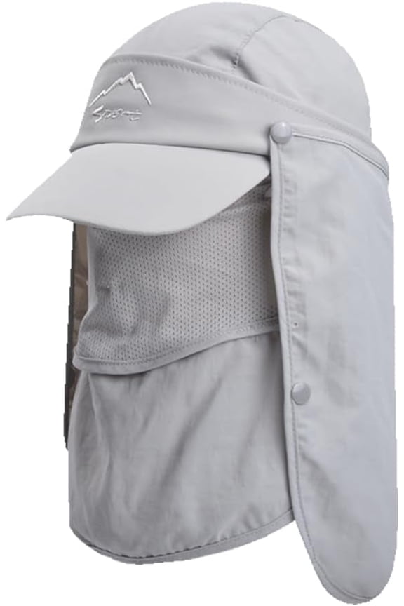 UPF 50+ Sun Protection Fishing Hat Unisex Outdoor Hat with Removable Mesh Mask & Neck Flap