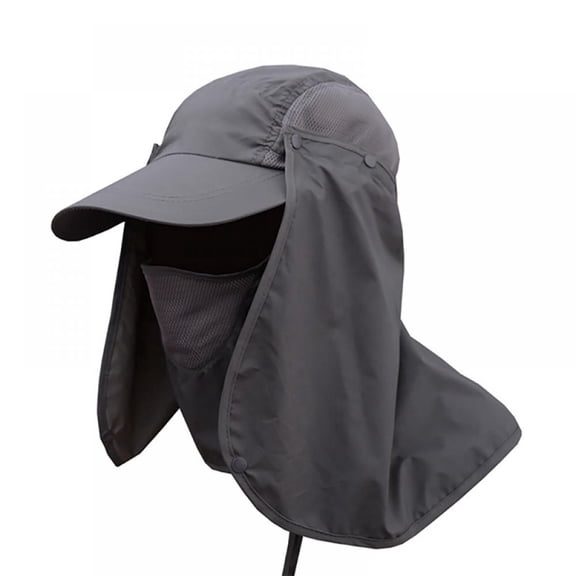 Fishing Hat Sun Cap UPF 50+ Outdoor Hiking Hat with Removable Mesh Face Neck Flap Cover Windproof Strap