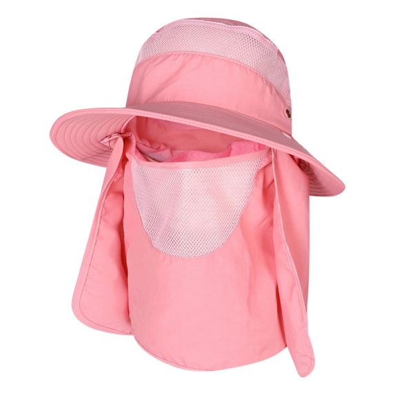 Fishing Hat Sun Cap UPF 50+ Outdoor Hiking Hat with Removable Mesh Face Neck Flap Cover Windproof Strap