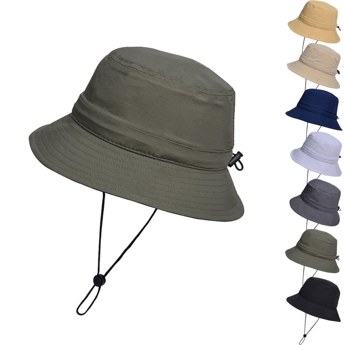 Women's Outdoor Sun Protection Hat - Wide Brim Bucket Cap With Ponytail Hole, UPF 50+, Adjustable, Packable For Fishing, Hiking, Beach - View #2