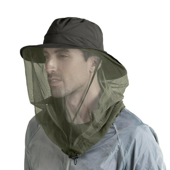 Fishing Hat Sun Protection Hat Mosquito Head Net for Outdoors Bucket Hat with Hidden Net Mesh