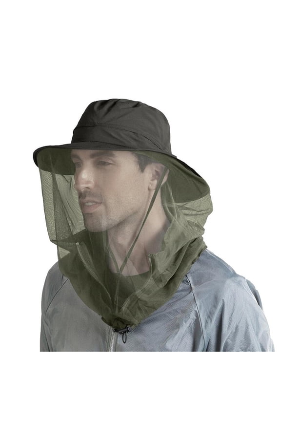 Fishing Hat Sun Protection Hat Mosquito Head Net for Outdoors Bucket Hat with Hidden Net Mesh