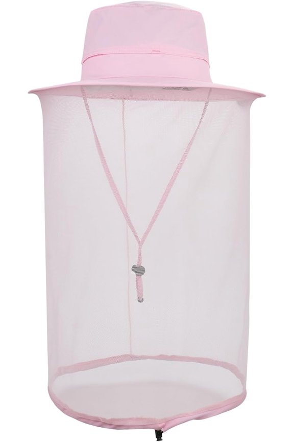Fishing Hat Sun Protection Hat Mosquito Head Net for Outdoors Bucket Hat with Hidden Net Mesh