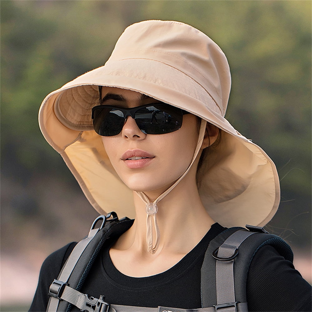 Fishing Hat Sun UV Protection UPF 50+ Sun Hat Bucket Summer Men Women Large  Wide Brim Hiking Outdoor Hats-Black 