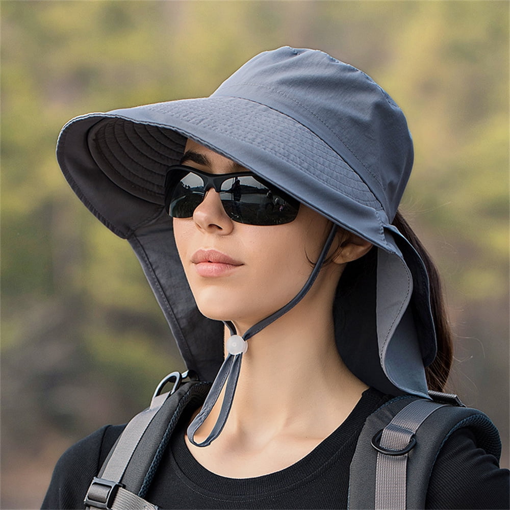 Fishing Hat Sun UV Protection UPF 50+ Sun Hat Bucket Summer Men Women Large  Wide Brim Hiking Outdoor Hats-Dark Grey 