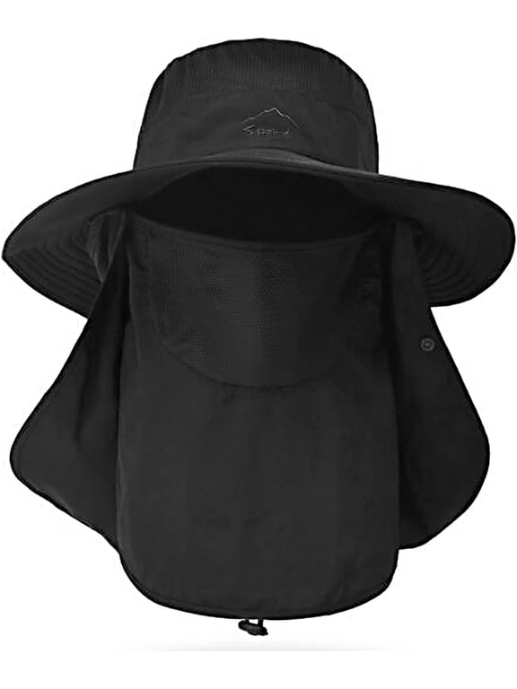 Fishing Hat for Men & Women, Outdoor UV Sun Protection Wide Brim Hat with Face Cover & Neck Flap