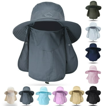 Fishing Hat for Men & Women, Outdoor UV Sun Protection Wide Brim Hat with Face Cover & Neck Flap