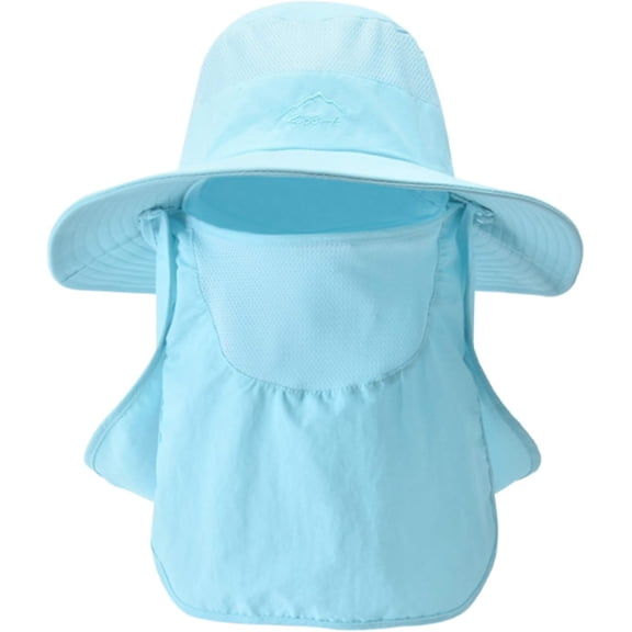 Fishing Hat for Men & Women, Outdoor UV Sun Protection Wide Brim Hat with Face Cover & Neck Flap