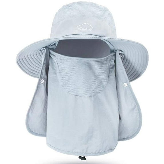 Fishing Hat for Men & Women, Outdoor UV Sun Protection Wide Brim Hat with Face Cover & Neck Flap