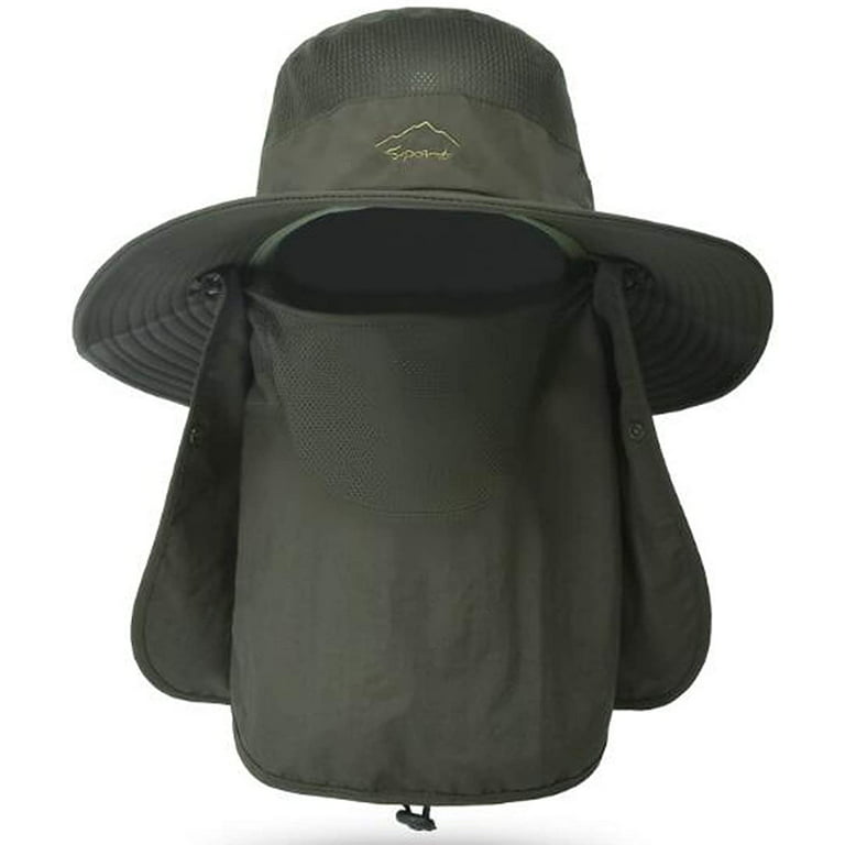 Head Net Hat Safari UPF 50+ Sun Protection Fishing Boonie Cap Outdoor Men  Women