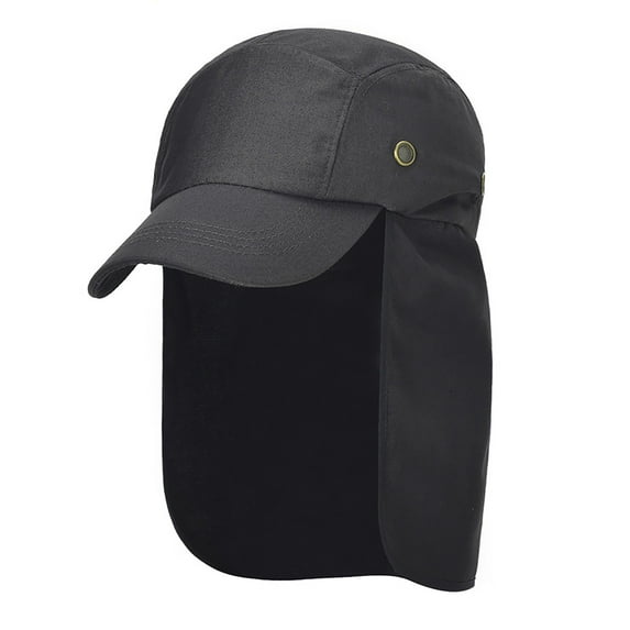 Fishing Hat with Neck Cape UPF50+ Outdoor Sun Protection for Hiking Climbing,Black,One Size,KLOY2K