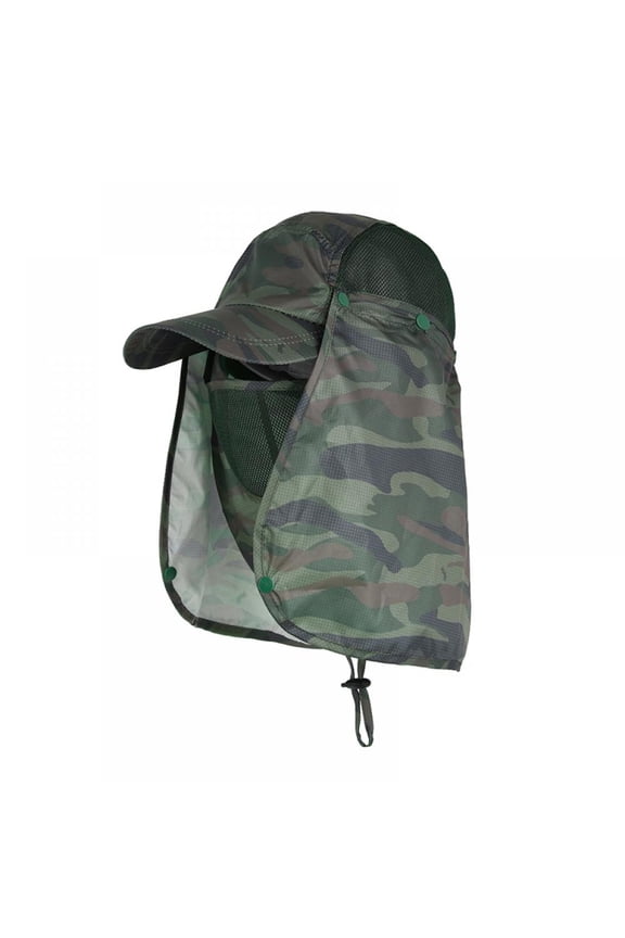 Fishing Hat with Neck Flap Face Cover Brim Bucket Outdoor Sun Hat Cap Men Women