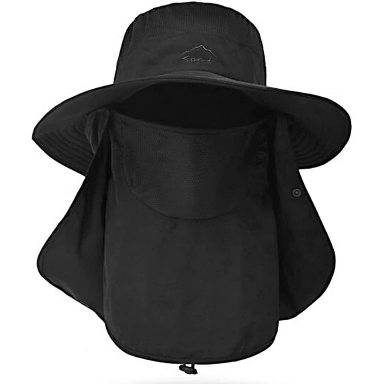 Fishing Hat with Neck Flap for Men/Women, Waterproof Sun Protection Wide  Birm Hat for Safari Beach Garden Desert 