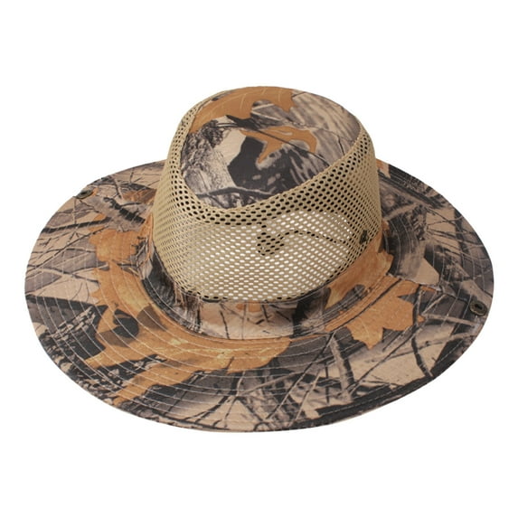Fishing Hats, Audhol Summer Fishing Sunshade Hat Outdoor Camouflage Breathable Sandal Hat Western Cowboy Sunshade Hat Net Hat Bucket Hats for Woman C One Size