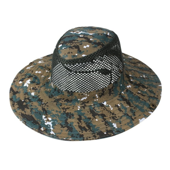 Fishing Hats, Audhol Summer Fishing Sunshade Hat Outdoor Camouflage Breathable Sandal Hat Western Cowboy Sunshade Hat Net Hat Bucket Hats for Woman Coffee4 One Size