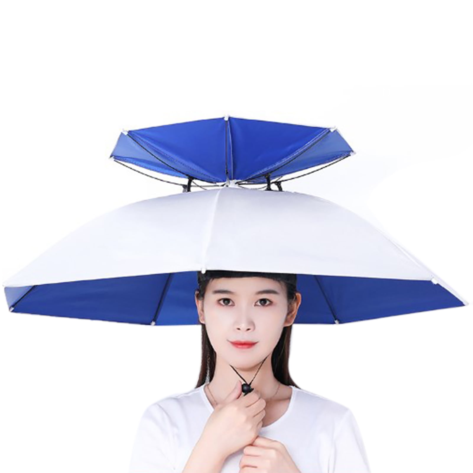 Fishing Hats Double Rainy Umbrella Anti UV Rainproof Sun Protection ...