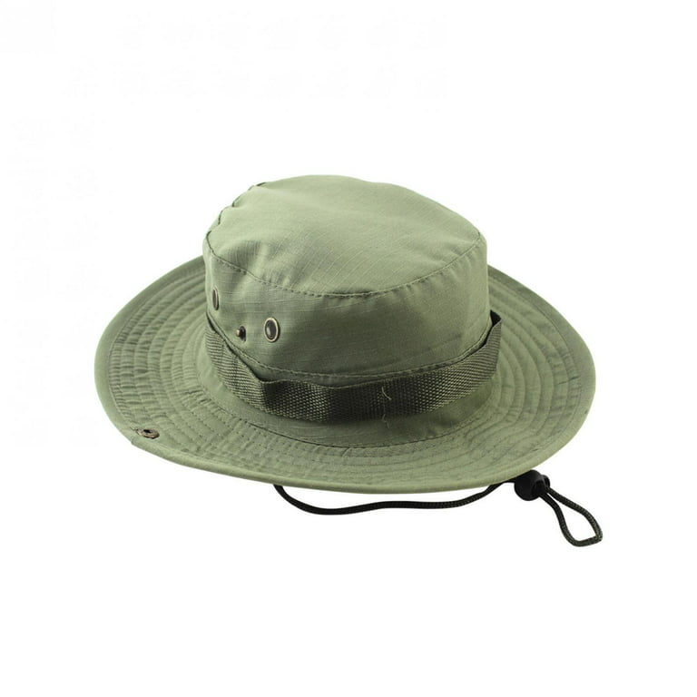Men's Sun Hat Outdoor Upf50+ Mesh Wide Brim Bucket Safari Cap