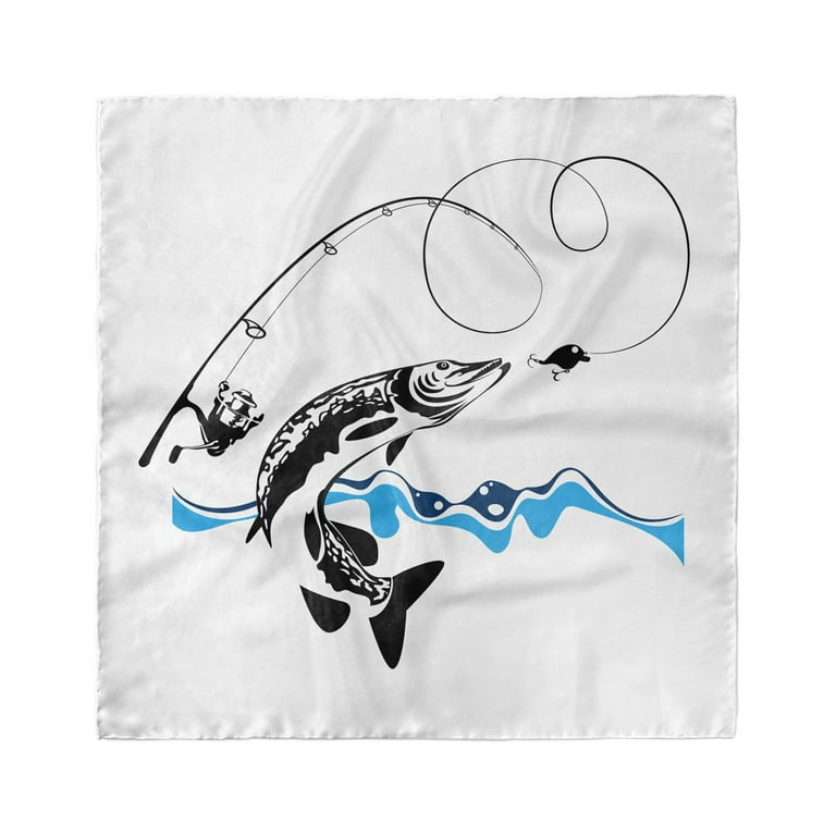 Fishing Head Scarf, Hand Drawn Art Nautical, Head Wrap, 3 Sizes, by  Ambesonne