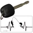 thumbnail image 1 of Fishing Heart Beat Novelty Metal Key Chain 3" x 1.5" Key Chain (KC), 1 of 1