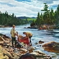 thumbnail image 1 of "Fishing Hole" Painting Print on Wrapped Canvas, 1 of 7