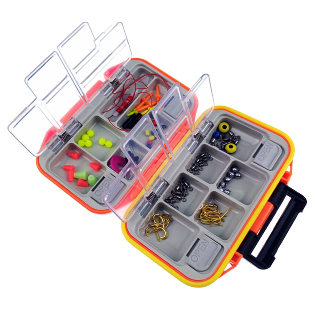 Fishing Hook Box Compression and Impact Resistant Waterproof Hook Box Fishing Tackle Storage Case - Size (Orange)
