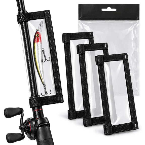 Fishing Hook Covers Clear Pvc Lure Wraps Shield for Rod Hook Keeper,Secure Hook Loop Closure Puncture Resistant Rod Storage Tackle Protection Fits Jigs to Crankbaits for Saltwater Freshwater