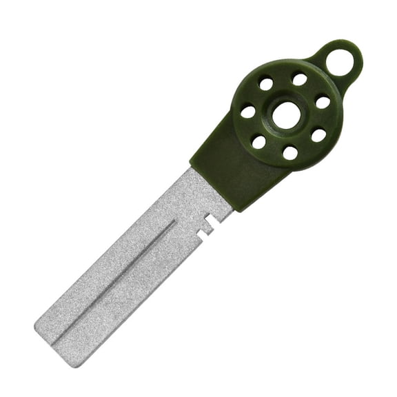 Fishing Hook Sharpener, Sharpening Stone, 3X1 in Coated Plate, Portable Compact, Freshwater Angling, Olive Green, 1 Pc