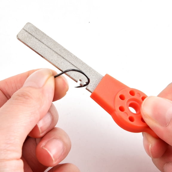 Fishing Hook Sharpening Stone, Diamond Stone Tool for Lure Hooks, Angler Hook File for Freshwater and Saltwater 3 Inch Orange