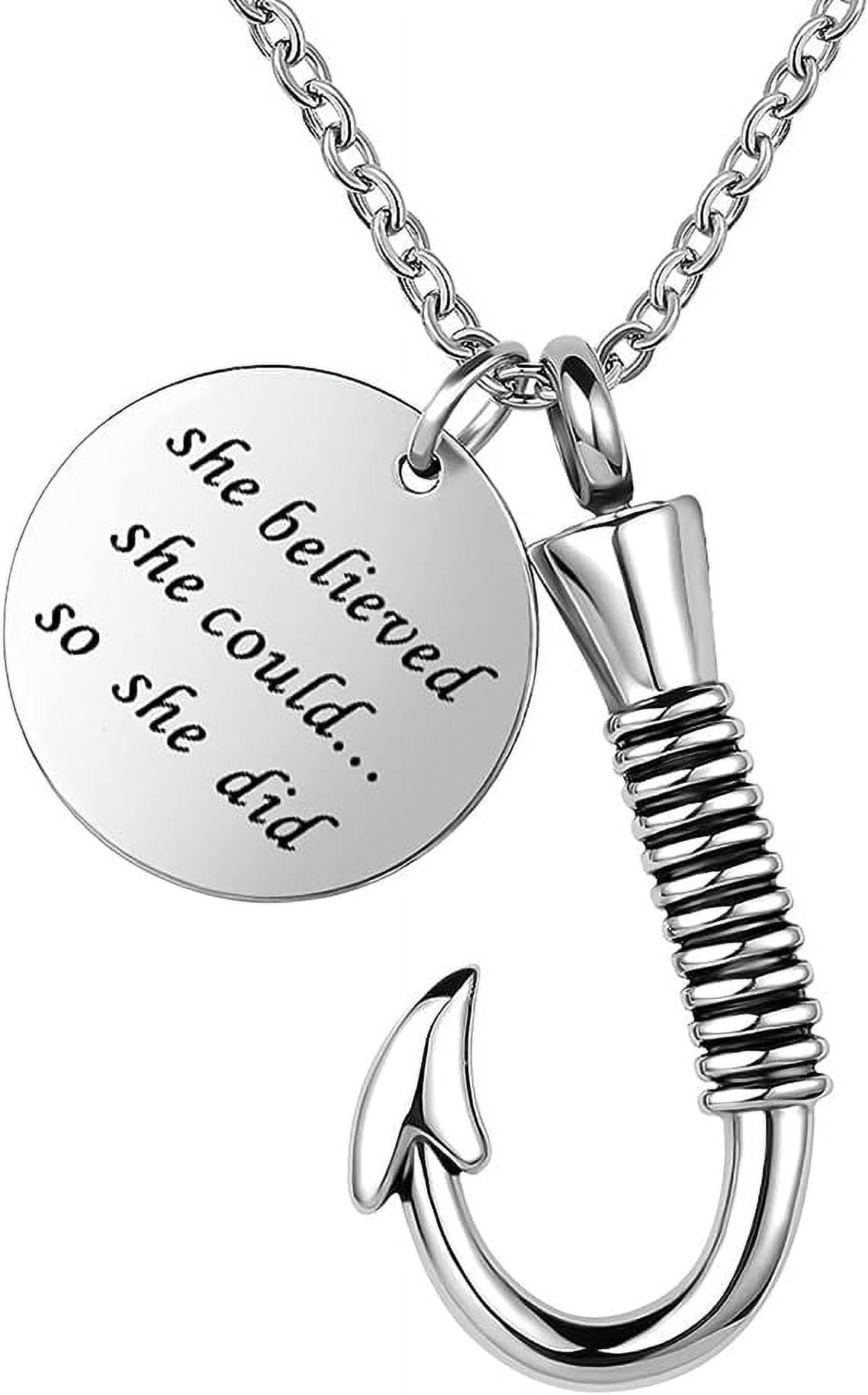 FCZDQ Stainless Steel Cremation Urn Pendant Necklace | Heart Memorial Keepsake For Ashes With Birthstone