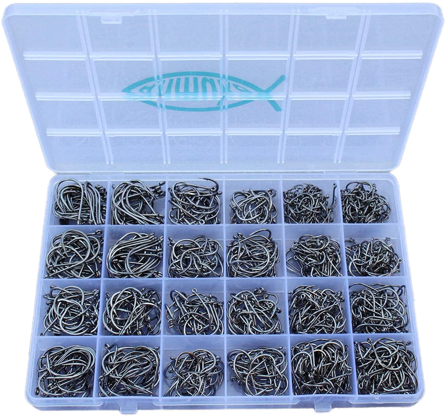 Fishing Hooks Freshwater Saltwater Fish Hooks Bulk Fishing Hooks Set 600PCS Worm Catfish Hooks Fish Gear Equipment Supplies