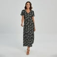 thumbnail image 1 of Fishing Hooks Pattern Printed Short Sleeve Maxi Dress, Fish Fishing Fashion Summer Maxi Dress For Women, 1 of 4
