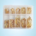 thumbnail image 1 of Fishing Hooks Set 100Pcs Box 10 Size Single Circle Jip Barbed Carp Hooks, 1 of 4