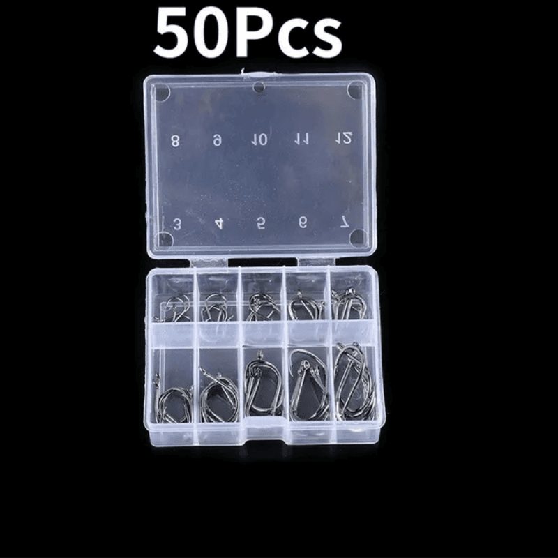 Laxygo Double Frog Fishing Hooks – High Carbon Steel, Barbed, 50pcs Kit For Fresh & Saltwater - View #9