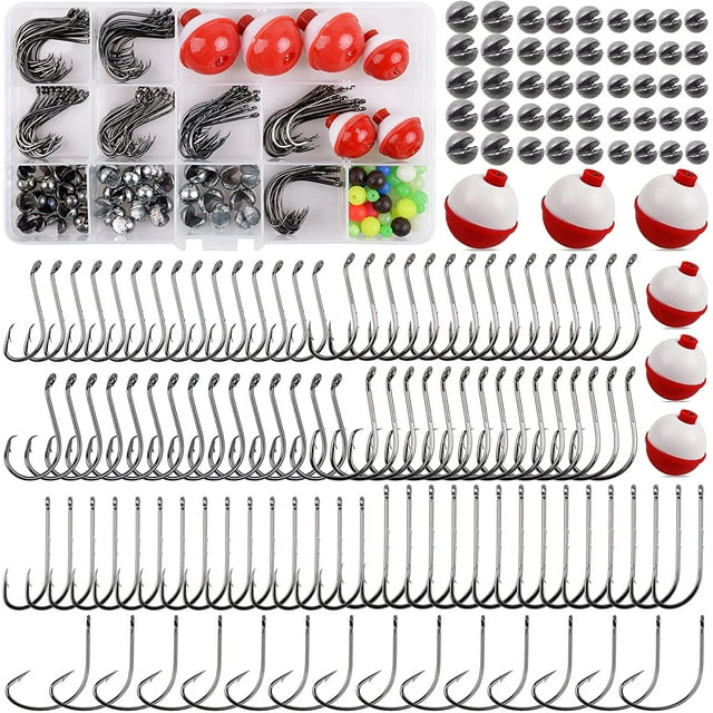 Fishing Hooks and Weights Fishing Bobber Tackle Kit,186PCS Catfish Gear