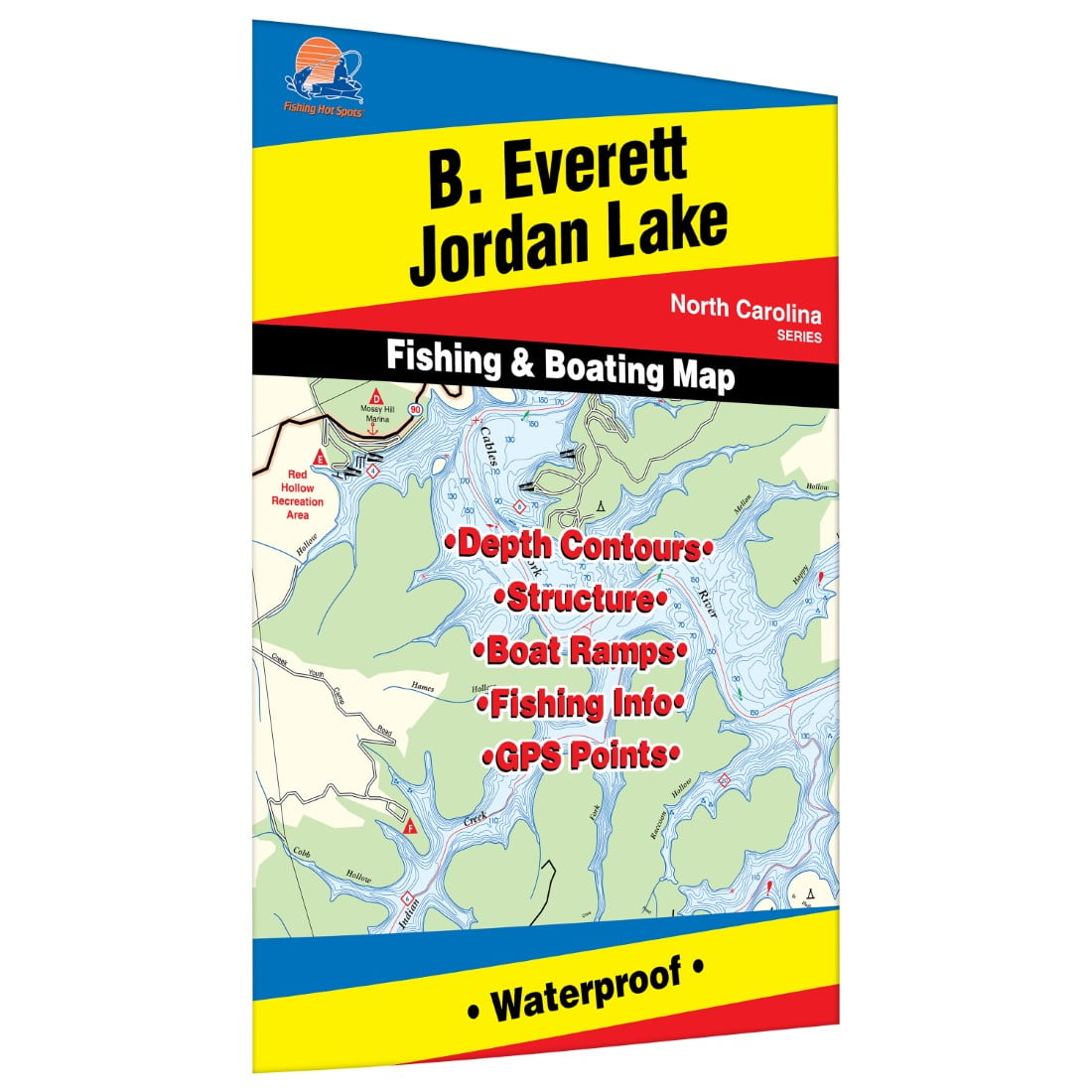 Fishing Hot Spots Pro Fishing Map A312 B. Everett Jordan Lake Fishing ...