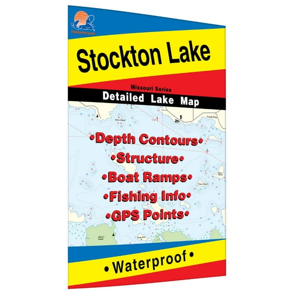 Fishing Hot Spots Pro Fishing Map L162 Stockton Lake Fishing Map