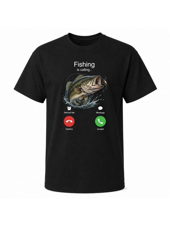 Fishing Humor Graphic T-Shirt, Unisex Classic Fit Fish Call Tee